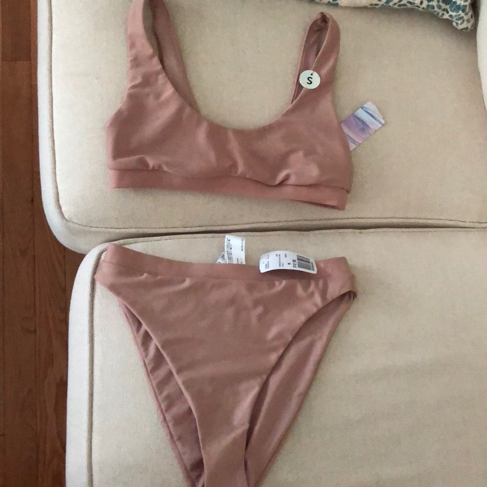 NWOT nude high waisted swimsuit